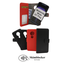 Skimblocker Magnet Wallet Motorola Moto G7 Play Svart