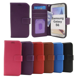 New Standcase Wallet Samsung Galaxy S6 (SM-G920F) Röd