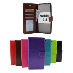 Crazy Horse Wallet Nokia 2.4 Turkos