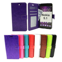 Crazy Horse Wallet Nokia 5.1 Turkos