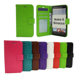 Crazy Horse Wallet Nokia 8 Sirocco Turkos