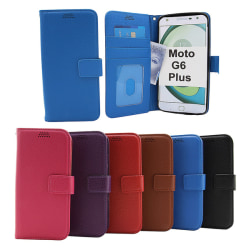 New Standcase Wallet Motorola Moto G6 Plus Blå