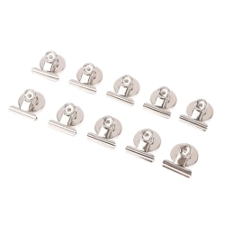 10st svart/silver 31mm metall runda magnetiska clips Message Clam Silver