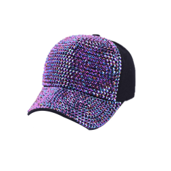 Girl Baseball Cap Färgglad Rhinestone Diamond Cap Summer Hat Purple