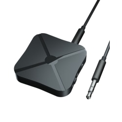 2-i-1 Bluetooth -sändare-mottagare-adapter Bilhögtalarljud Black