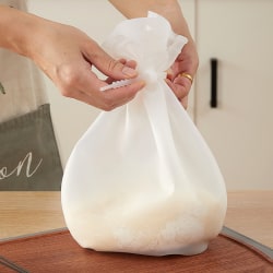 Silikone æltepose Dej Mel Mixer Bag Brød Bageværktøj White L