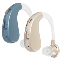 Høreapparat Lydforsterker Audiphones Hodetelefoner Oppladbare Gold EU Plug