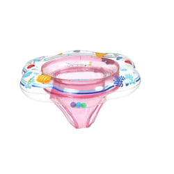 Baby Bath Svømmeringer Oppblåsbar midjetrener med håndtak Pink