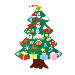 DIY filt julgran för barn Vägghängande dekorationer 33pcs