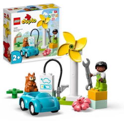 LEGO® DUPLO My Town 10985 vindturbin och elbil, leksaksbil för barn från 2 år och uppåt