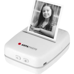 AGFA PHOTO Realipix Pocket P - Bärbar termisk fotoskrivare (svartvit utskrift utan bläck, Bluetooth, batteri