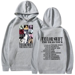 Taylor Swift The Best Tour Fans Luvtröja Printed Hooded Sweatshirt Pullover Jumper Toppar För Vuxna Kollektion Present Grey M