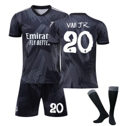 2022-23 Real Madrid Jubileumströja Set Benzema Vinicius VINI JR. 20 S (165-170cm)