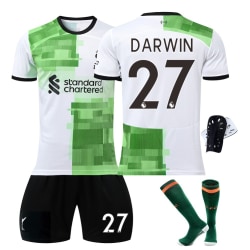 23-24 Liverpool borta grön tröja nr 11 Salah tröja dräkt NO.27 DARWIN 28