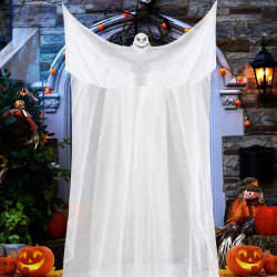Halloween spøgelsesdekorationer, 10,8 fod (3,3 m) lang x 6,5 fod (2 m) bredde, hængende spøgelse til udendørs indendørs gårdbarfest Store Halloween-dekorationer (hvid)