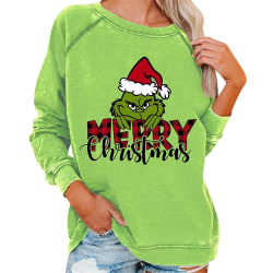 Christmas Women The Grinch Print Långärmad T-shirt Casual Pullover Sweatshirt Blus Tops style 1 2XL