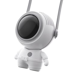 Bärbar Astronaut Neck Fan USB Uppladdningsbar Handhållen Bladeless white
