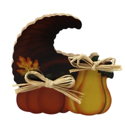 Thanksgiving träprydnader, skördefestpumpa Colorful B