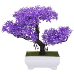 Konstgjord bonsaiträd Falsk växtdekoration Blomkrukväxt Hemmakontorsinredning falsk krukväxt (lila ceder)