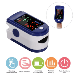LED-skärm med 4 färger Fingertopstest Pulsmätning av hjärtfrekvens