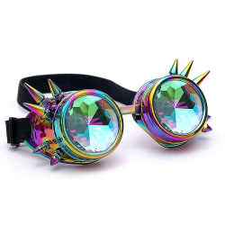 Crystal Rainbow Kalejdoskop Rave Glasögon Steampunk Goggles