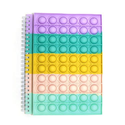 Pop It Notebook Silikon Fidget Toy sensoriska leksaker skolmaterial Macaron