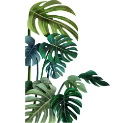 Green Leaf Väggdekor Dekor DIY Väggdekor Självhäftande Right 11.8x35.4"(2 PCS)