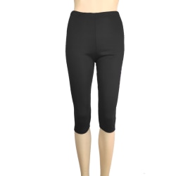 Stretchiga enfärgade leggings för kvinnor i plusstorlek Black XL