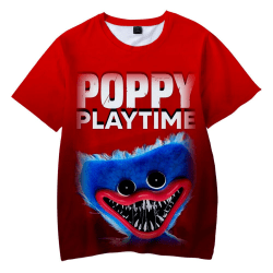 Poppy Playtime Print T-shirts Sommartröjor för barn Pojkar Flickor Röd Huggy Wuggy 11-12 år = EU 146-152