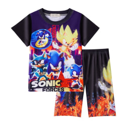 Sonic the Hedgehog kortärmade t- set för barn pojkar 2# Svart 5-6 år = EU 110-116