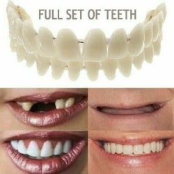 Fake Teeth Model 2 ST Tandproteser Tänder över- och underkäke Natur