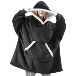 Stor storlek lazy pullover varm filt tröja män och kvinnor black