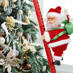 Elektrisk klättra Santa julgran Santa Claus stege prydnader