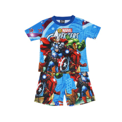 Marvels Avengers Pyjamas Set Barn Pojkar T-shirt Shorts Nattkläder Blå 5-6 år = EU 110-116