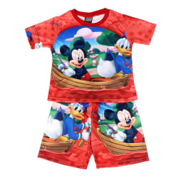 Musse Pijamas Set Barn Pojkar T-shirt + Shorts Nattkläder Röd 4-5 år = EU 98-110