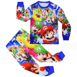Super Mario Costume Kid Sovkläder Långärmade Byxor Pyjamas Set A 130cm