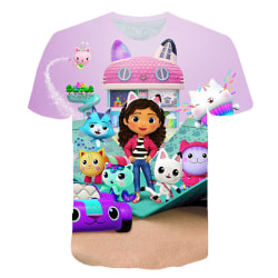 Gabby's Dollhouse T-shirt Kortärmad T-shirt för barn, flickor Rosa Lila Gabby's Dollhouse 6 år = EU 116