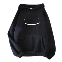 Casual Hoodies Oversized Smily Print Harajuku Sweatshirts Anime Black 1 M