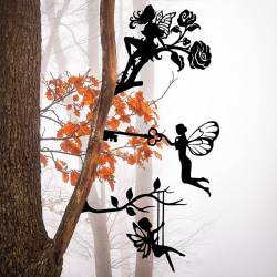 3st Träd Stakes Metall Fairy Silhouette Staty Trädgårdsdekoration
