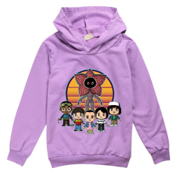 Kids Stranger Things Hoodies Sweatshirt T-shirt Jumper Toppar Present purple 160cm