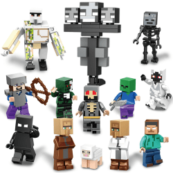 13st Minecraft byggklossleksaker Actionfigurer Tegelgåva