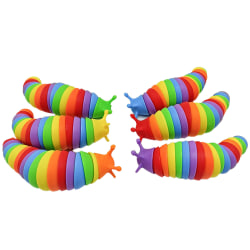 3D Slug Toy Dekompression Fidget Sensorisk Flexibla barngåvor Rainbow colors