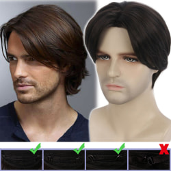 Partiellt hårersättning för män Människohår Naturligt Full Set Peruk