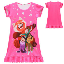 Turning Red Panda Sleepwear Skjorta Nattlinne för barn, flickor Rose Red 3-4 Years = EU 92-98