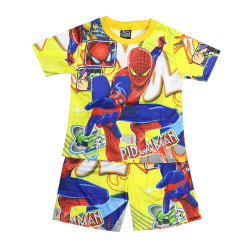 Spiderman Clothes Outfit Set Kortärmad skjorta Shorts Barn Pojkar D-Yellow 4-5 Years = EU 98-110