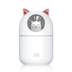 Liten USB Cool Mist Mini luftfuktare Ultratyst söt kattdesign Vit Katt Öra 138x86x86mm