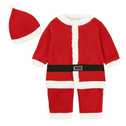 Toddler Pojkar Flickor Jultomtekostymer Rompers / Dress Hat Set Boy 80cm