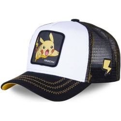 Pikachu Mesh Baseball Cap Hip Hop Utrustad Trucker Hat Snapback White