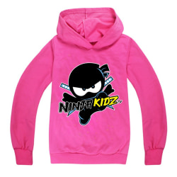 Kids Ninja Kidz Tv Hoodie Sweatshirt Långärmad tröja Toppar Rose red 130cm