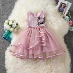 Flickor Tecknad kostym Barn Sommar Kortärmad Polka Dot Princess Dress Up Pink 4 2T